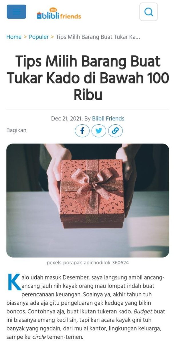 bliblidotcom's tweet photo. Biar hadiahnya gak itu2 mulu.
Baca di: https://t.co/hRy4esWuwq ya! #BlogBlibliFriends https://t.co/PC4iY8V4E0