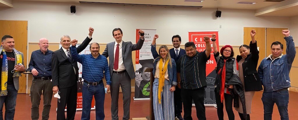 OfficialCCSF's tweet photo. This past November as new Chancellor of City College, Dr. David Martin embarked on a roadshow. His first stop was at our Mission Center joined by Trustees. Thank Mission Center Dean, Dr. Vinicio Lopez and his staff for making this event possible! @shanell_laprice @davila_sf #ccsf https://t.co/94PGXua6vA