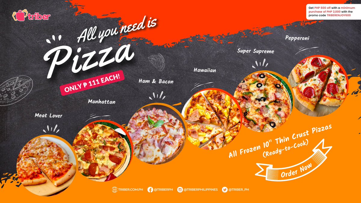 Triber_PH's tweet photo. End the year with a bang with pizza! 🍕 With 6 choices of flavors to choose from only at PHP 111!

Grab yours now! 😝 Download the Triber app or visit the link below to order now! 
https://t.co/nkfb56PUCX https://t.co/ucDPgd7bNr