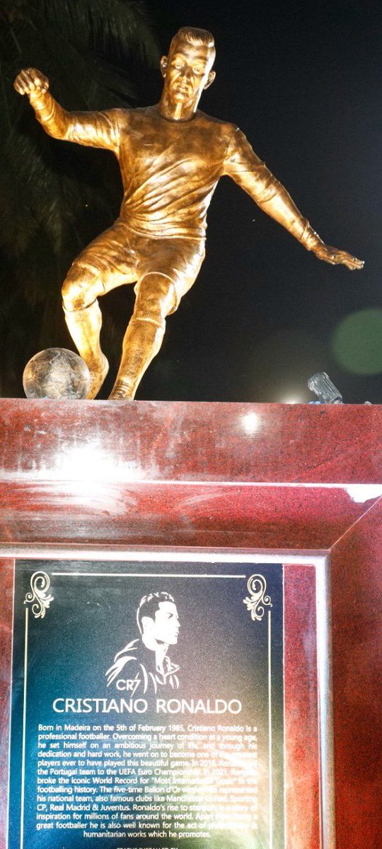 Cristiano Ronaldo's statue installed in the state of Goa, India. 👏
