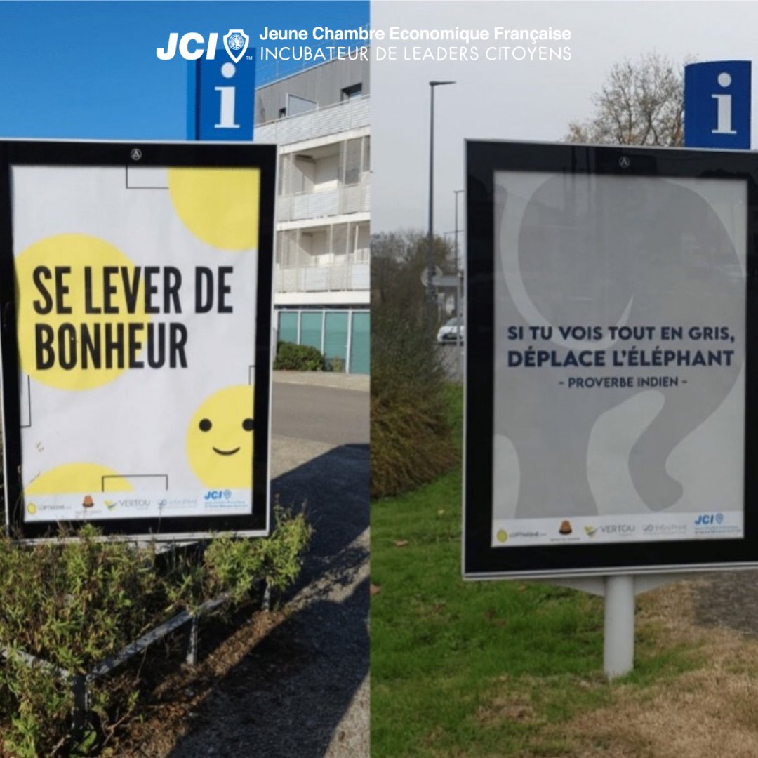 Faire sourire les passants dans la rue en proposant des citations et mots inspirants sur les panneaux d’affichage des villes ?

C’est l’idée qu’a eue la JCEF avec le projet "OhHappyDays" en partenariat avec l'Optimisme.com !

Découvrez le ici 👉 bit.ly/3FxQIUI