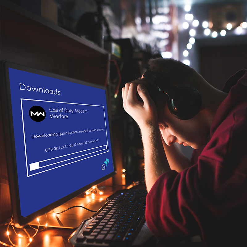 GiganetUK's tweet photo. How fast could you download a 250GB game? 🎮
30Mb/s = 18 hrs 31 mins
200Mb/s = 2 hrs 47 mins
900Mb/s = 37 mins 4 secs
Find out if you can make the switch to #FullFibre, check your postcode here: https://t.co/DzoEaksNYW
#HyperfastBroadband #WeAreGiganet #ForTheGamers https://t.co/5NywCXSlSE