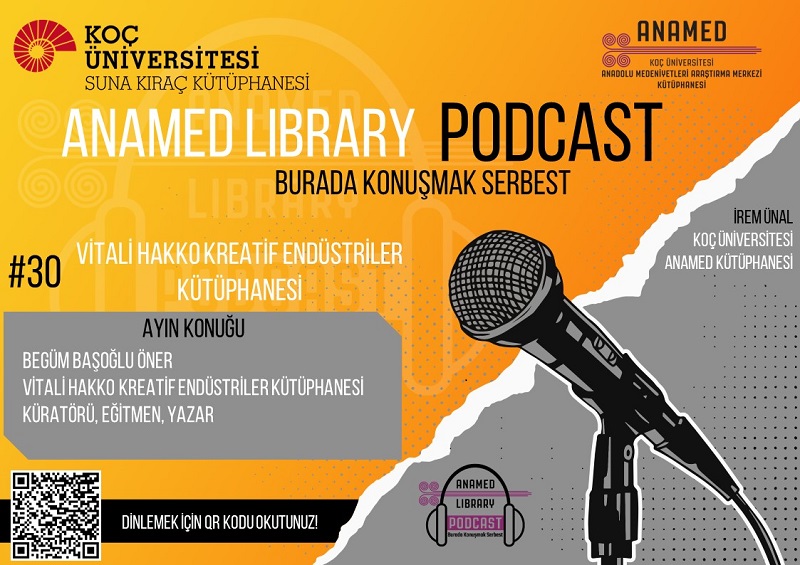 Vitali Hakko Kreatif Endüstriler Kütüphanesi küratörü, eğitmen ve yazar Begüm Başoğlu Öner, ANAMED Library Podcast: Burada Konuşmak Serbest yayınının Aralık ayı kütüphanecilik yayının konuğu oldu! Keyifli dinletiler dilerim! #anamedlibrarypodcast #podcast #library