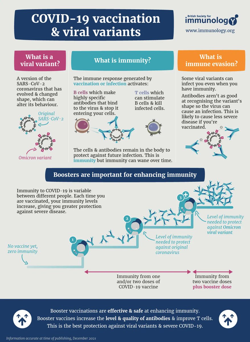 A #booster #COVIDvaccine is the best protection against variants &amp; severe #COVID19 🦠💉

Our new infographic explores how #variants can evade #immunity &amp; why booster doses are safe &amp; effective at enhancing the immune response 💪

Free to download here 👉bit.ly/3emuwki