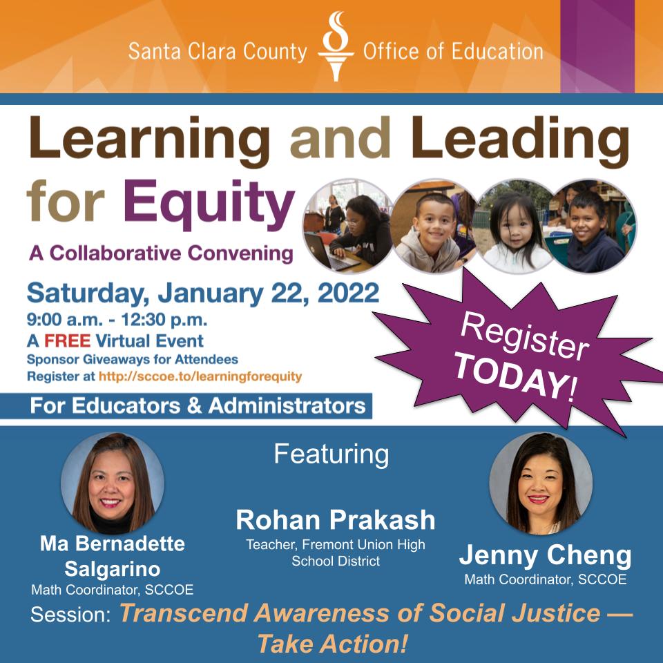 Explore the Mathematics for Social Justice Toolkit with #WeAreSCCOE math team @msjaycheng @salg274 & Rohan Prakash! Check out full sched 🔗➡️ bit.ly/ll4esched #MTBoS #IteachMath #k12 #equity