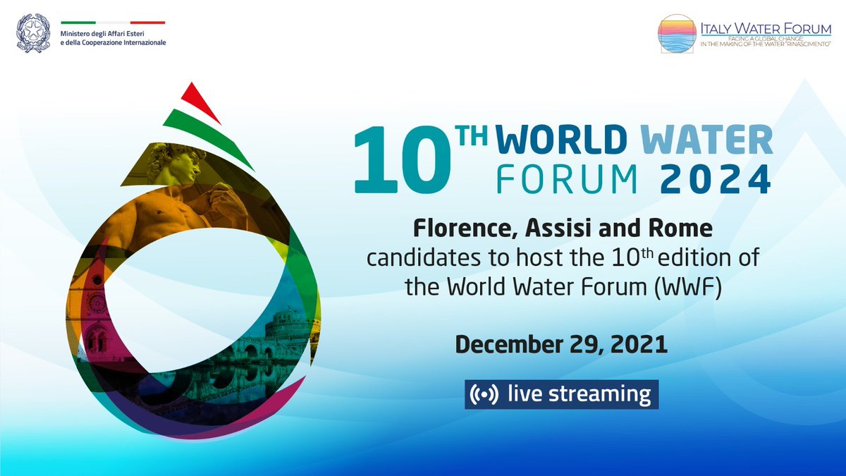 ItalyMFA's tweet photo. #wwaterforum|Il Min @luigidimaio, la Vice Min. @MarinaSereni e il Presidente del Comitato promotore, @DarioNardella, presentano la candidatura italiana🇮🇹 ad ospitare X Forum Mondiale dell`acqua🌊 organizzato dal @wwatercouncil 

🎥In diretta streaming⤵️
https://t.co/c6Et7KxTB5 https://t.co/KtkJvW40UP
