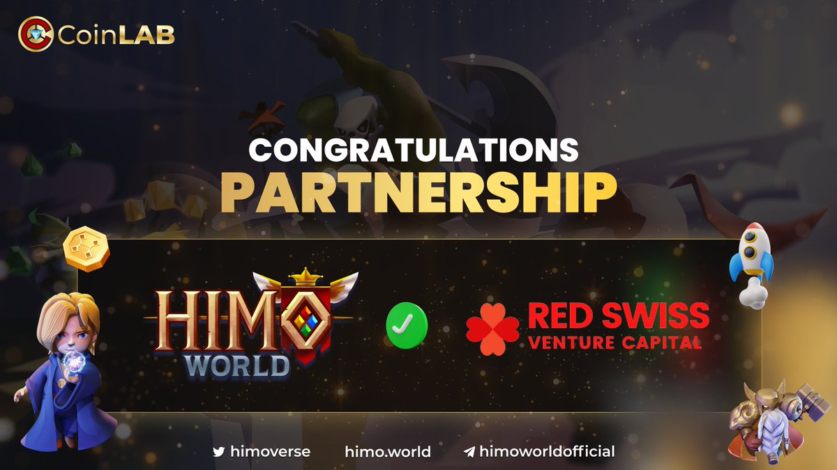 📢 partnership news
 👉 <a href="/himoverse/">Himo World</a> &amp; @RedSwissVC are now partners🎉
@RedSwissVC are a Swiss based venture capital focused exclusively on Blockchain industry. 
👉 This is great news for the continual growth of the project 🌟
#CoinLAB