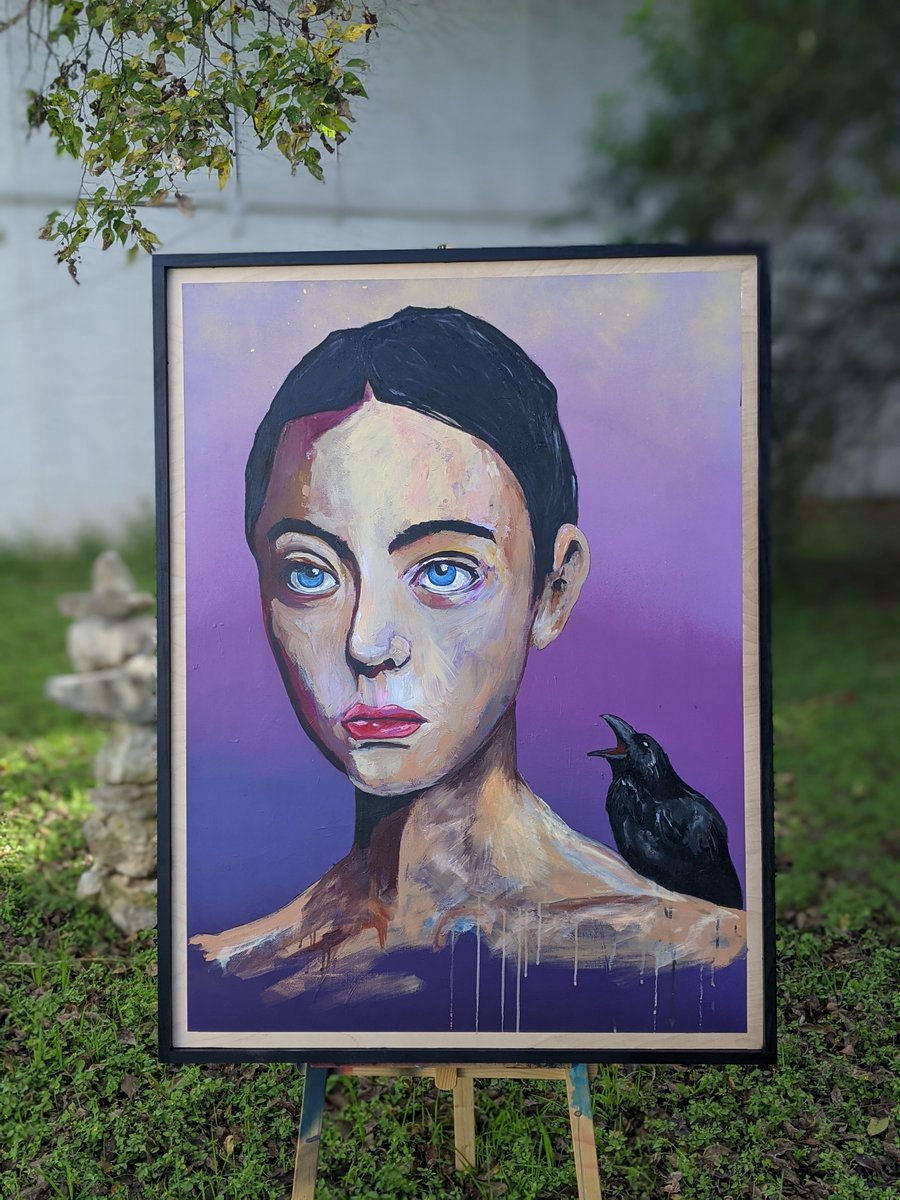 griffin_artwork's tweet photo. Tired of Hearing Half Truths, acrylic and spray paint on wood
.
Ive been pushing hard into some new directions with my work recently and I feel like 2022 is going to be an interesting year of new things to come.
.
#figurativeart #portrait #spraypaintart #acrylicpainting #nftart https://t.co/5mRfBEn1KW