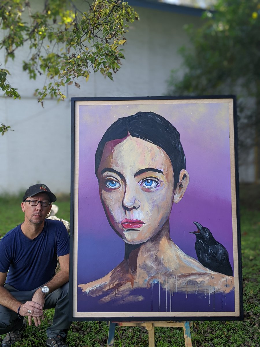 griffin_artwork's tweet photo. Tired of Hearing Half Truths, acrylic and spray paint on wood
.
Ive been pushing hard into some new directions with my work recently and I feel like 2022 is going to be an interesting year of new things to come.
.
#figurativeart #portrait #spraypaintart #acrylicpainting #nftart https://t.co/5mRfBEn1KW