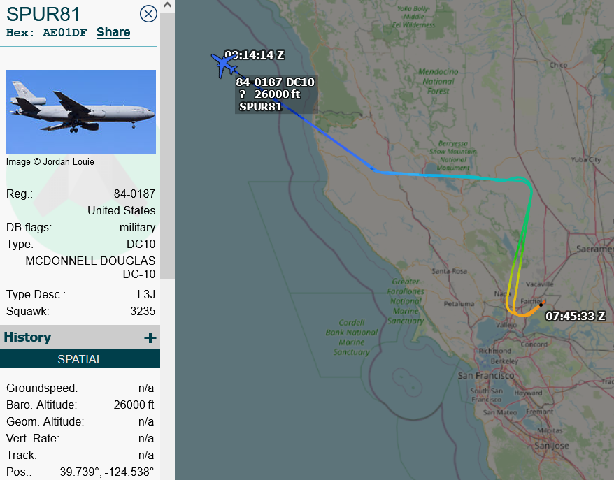SirListenalot's tweet photo. #KC10's #AE01DF as #SPUR81 and #AE0228 as #SPUR82 out of Travis on their way for AR with 28BW #B1's #BOLEX11 https://t.co/mQwXKbUxki