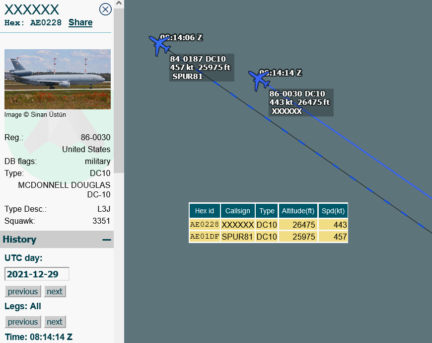 SirListenalot's tweet photo. #KC10's #AE01DF as #SPUR81 and #AE0228 as #SPUR82 out of Travis on their way for AR with 28BW #B1's #BOLEX11 https://t.co/mQwXKbUxki