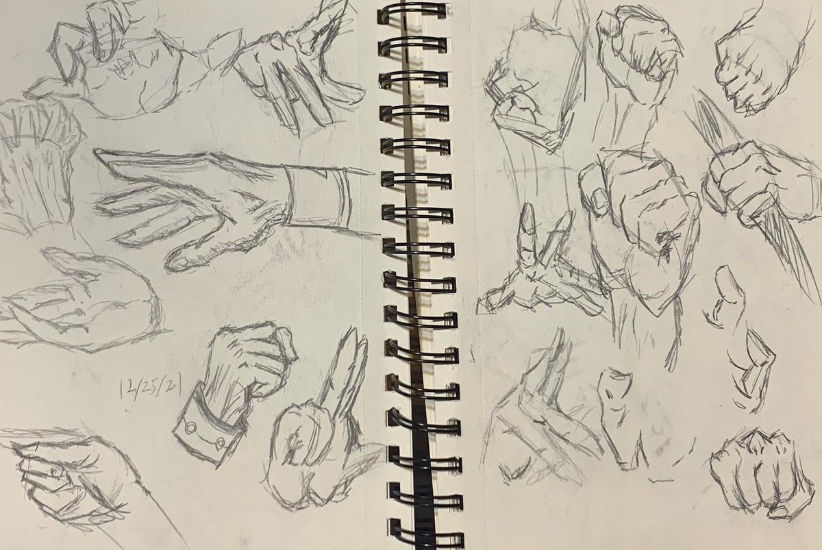 Yes_Neko2's tweet photo. Hands practice 
#sketchbook https://t.co/zV6CO1NVjP