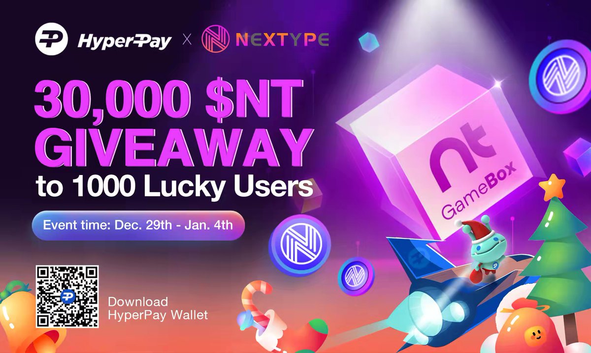 🚀#Airdrop 30,000 $NT to 1000 lucky users!

✅ RT &amp; Like &amp; Tag 3 friends
✅ Follow @Hyperpay_tech, <a href="/NEXTYPE1/">NEXTYPE</a>, <a href="/yayaa_nancy/">Nancy X.</a>
✅ Join t.me/HyperPay_En, t.me/nextype1 
✅ Download HyperPay Wallet
👉 Fill this form: wvwv19jm3qu6xx0q.mikecrm.com/iOmfNq7

#Giveaway #Airdrops #NFTs