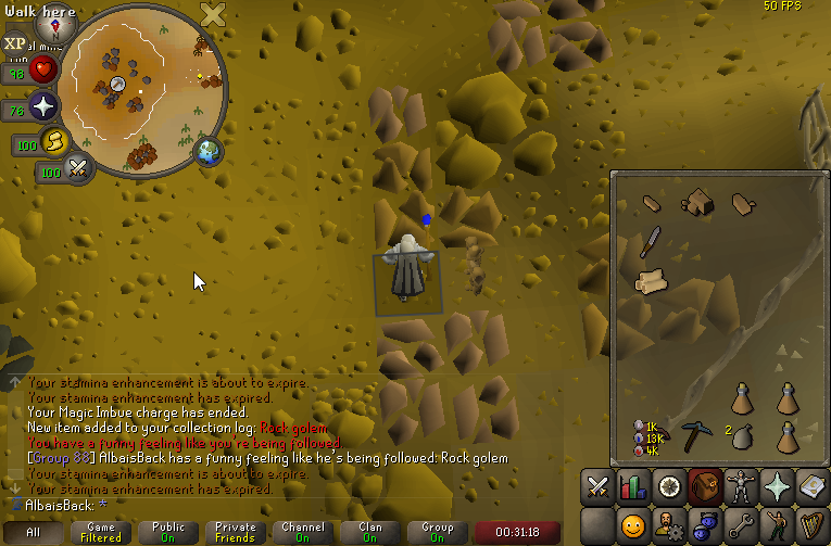 Albaisback's tweet photo. #3 Rock Golem 1.2m xp https://t.co/5tsH8QpezW