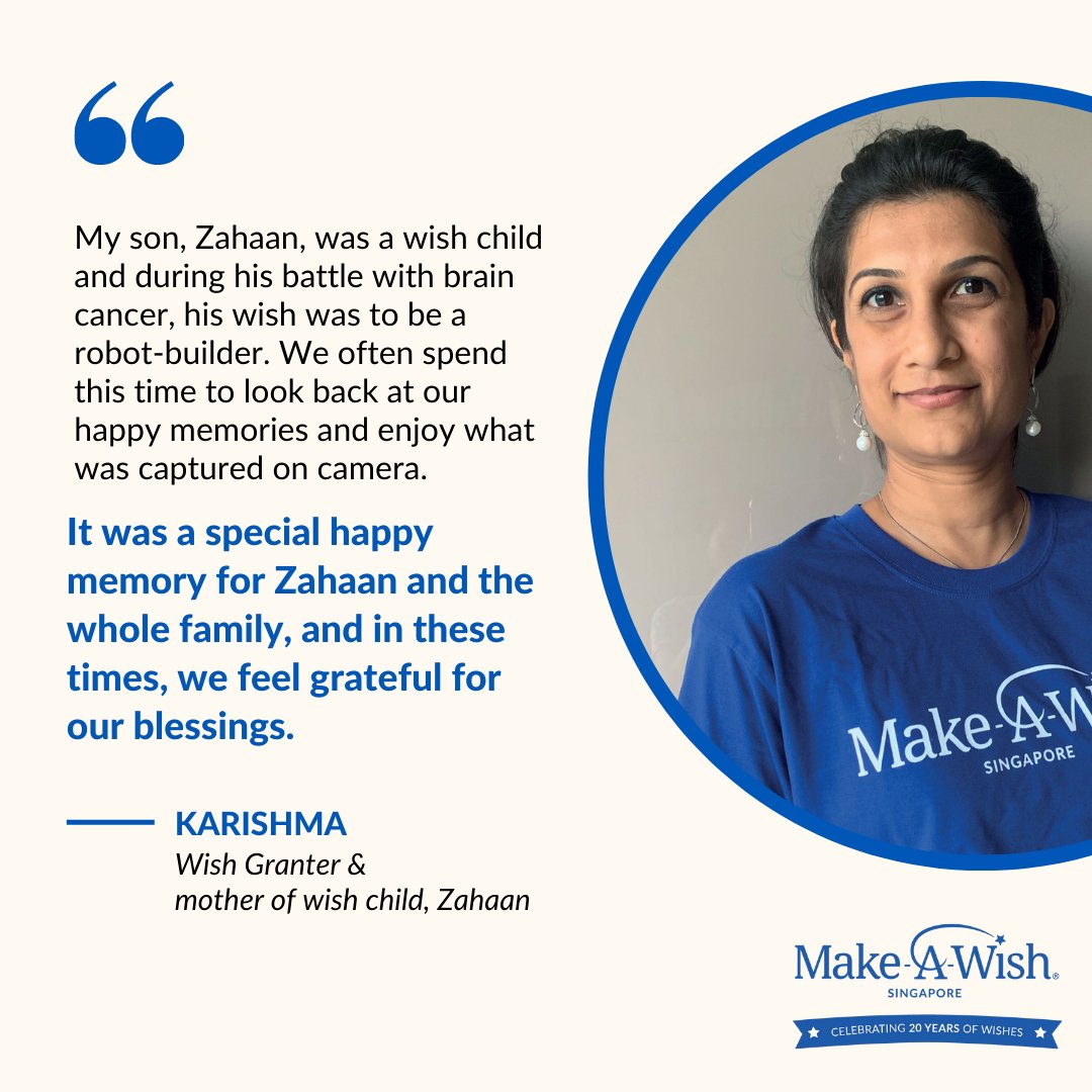 MakeAWishSG's tweet photo. Zahaan's wish has impacted Karishma deeply and she decided to join our #WishForce as a wish granter to spread the wish effect to other children with critical illnesses. Grant more life-changing wish experience, like Zahaan's by referring a child today. https://t.co/JrtSAKh2Vd https://t.co/pmxyTsaZLp