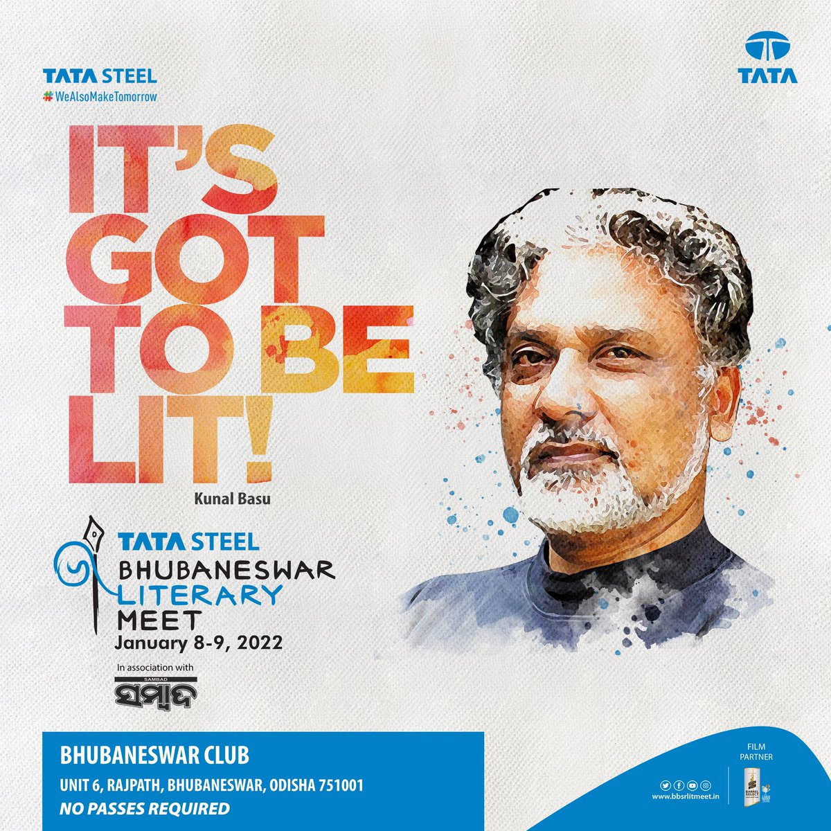 TataSteelBLM's tweet photo. Author Kunal Basu will be there at Tata Steel Bhubaneswar Literary Meet 2022!

Join us at Bhubaneswar Club for a weekend of literature, culture, and engaging conversations.

January 8-9, 2022

#tsblm #bbsrclub #ItsGotToBeLit 
#tatasteelbhubaneswarliterarymeet https://t.co/yUFZ49jCCL