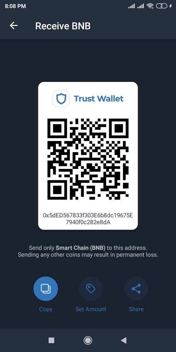 hamimakram1's tweet photo. @TWT_Community #BNB #BSC
0x5dED567833f303E6b8dc19675E7940f0c282e8dA

Omg nice project 
@AkramHo87043268 
@GaffarRobi222 
@robi45000 

#BinanceSmartChain  #Airdrop  #TwtCommunity https://t.co/a6Z35qCOIC