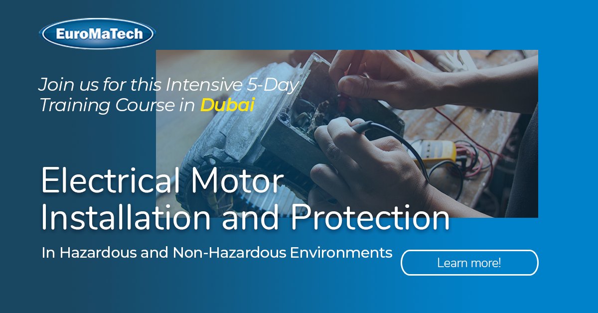 euromatech's tweet image. Electrical Motor Installation and Protection
In Hazardous and Non-Hazardous Environments

Register today!
euromatech.com/seminars/elect…

#euromatech #electricalmotorinstallation #motorinstallation #electricalmotor #protection #hazardous #nonhazadous