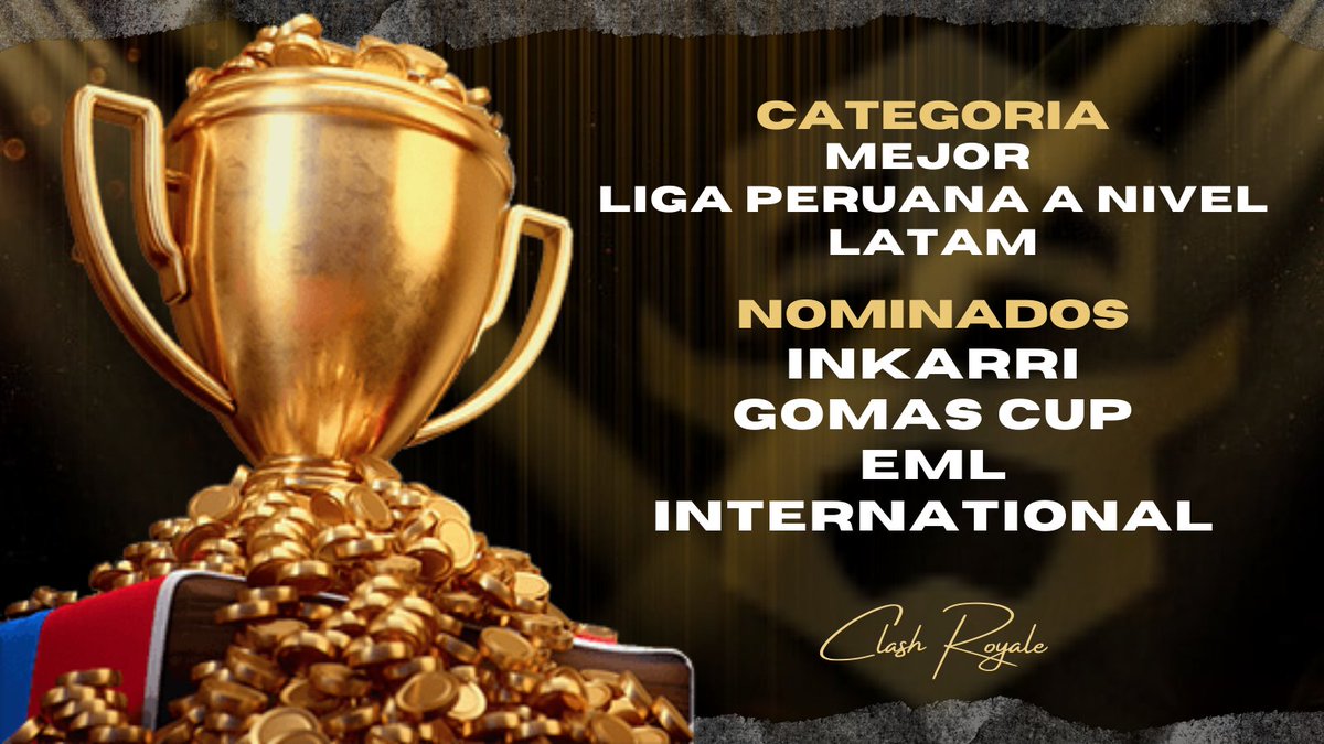 🇵🇪 | #PremiosComunidad

Categoría 29🏆
Mejor liga a nivel Latam 🎖️

Los nominados para esta categoría son:

<a href="/Inkarri_Cup/">Inkarri Cup - All Stars</a>
<a href="/Ap3Gomas/">Gomas</a>
<a href="/EML_Latam/">EML</a>
<a href="/Cup_Internation/">International Cup</a>

#Premios #CRPeruano