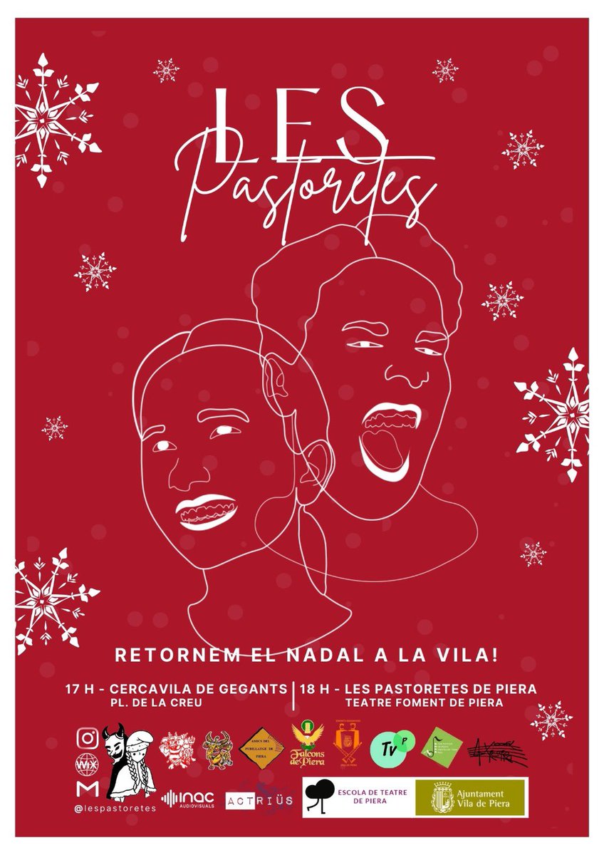 I demà dia 30, just abans d’acabar aquest any, tornem a fer una breu cercavila a Piera, començant a les 17:00 a la plaça de la Creu i camí del Foment per plantar just davant abans q comencin “Les Pastoretes” 
Dia i hora: 30 Desembre a les 17:00
Lloc: Plaça de la Creu