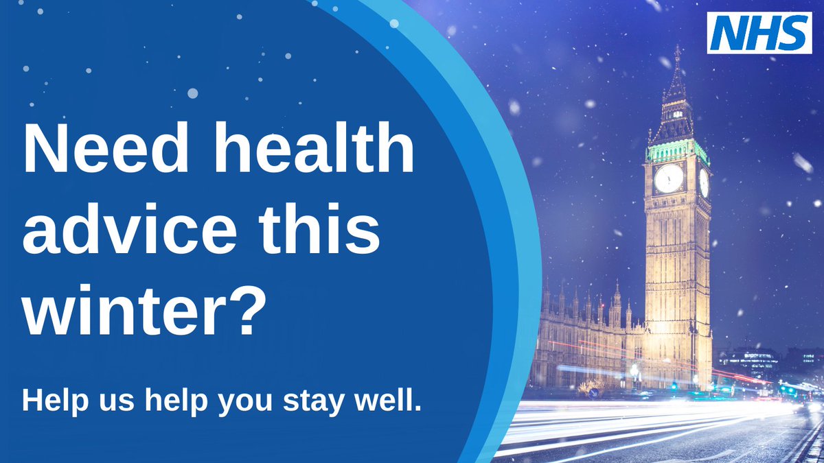 There are a range of healthcare services available in London if you need NHS help or advice this winter. From urgent medical advice to managing your health at home, visit england.nhs.uk/london/our-wor… to find out more.