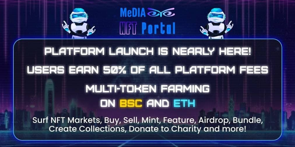 MeDIA eYe PLATFORM RELEASES THIS WEEK!⚡️Surf NFT Markets 👁 Create/mint collections easily up to 250MB/upload 👁Create airdrops, with NFTs/Tokens on ETH and BSC 👁 50% of platform fees go to eYe token holders and users❗️

mediaeyenft.com
t.me/MeDIAeYeNFToff…