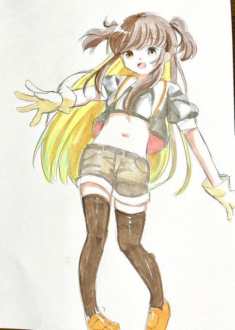 #おうつちの絵 
親戚の子にコピック使わせてもろた 