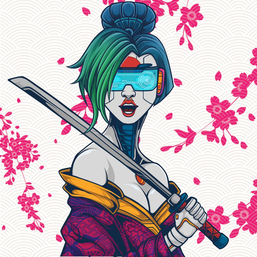 evalianovva's tweet image. I like the @NFTgeisha project. They really caught my eye with their designs and ideas.