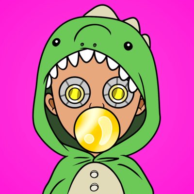 ottothepoolboy's tweet photo. With @domain becoming a Dragon, I begin my campaign to recruit more Dinos to @bubblegumkids_. @CapetainTrippy @ape_g4ng @Zeneca_33 the Dragons have said they would be afraid if you bought a Dino. Will you stand with us on the playground? #BGK #NewProfilePic https://t.co/nt0976Ixnq