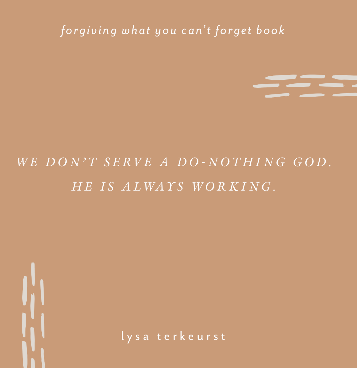 Instead of letting fear of the unknown in your situation stir up relentless anxiety, declare what you know to be true about God.
 
Trade a defeating lie you’re tempted to believe for a life-giving truth.
 
Breathe, &amp; remind your heart that He does great work in the unseen places.