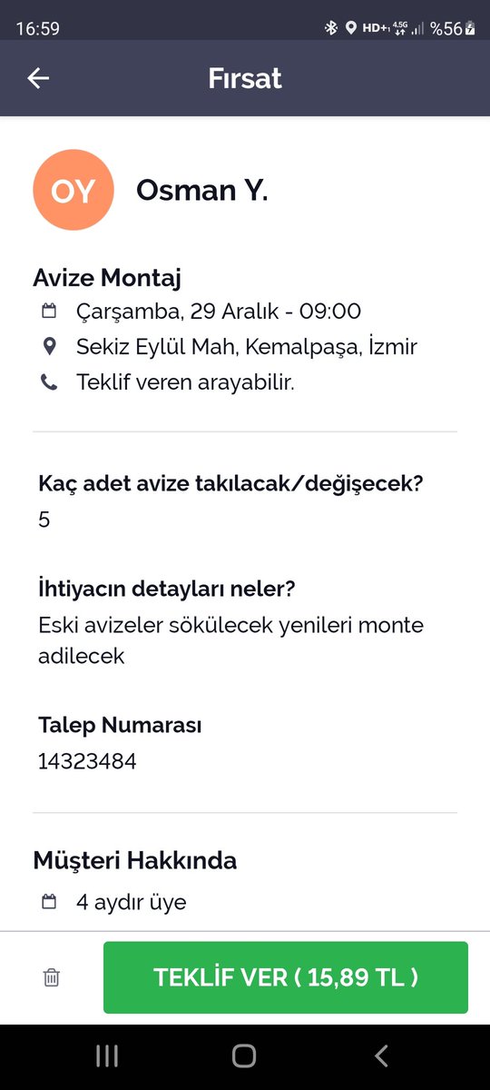 5 adet avize montajına istediğiniz teklif fiyatına bakarmısınız ? <a href="/armutcom/">armut</a> Şu teklif fiyatlarını lütfen biraz dengeleyin