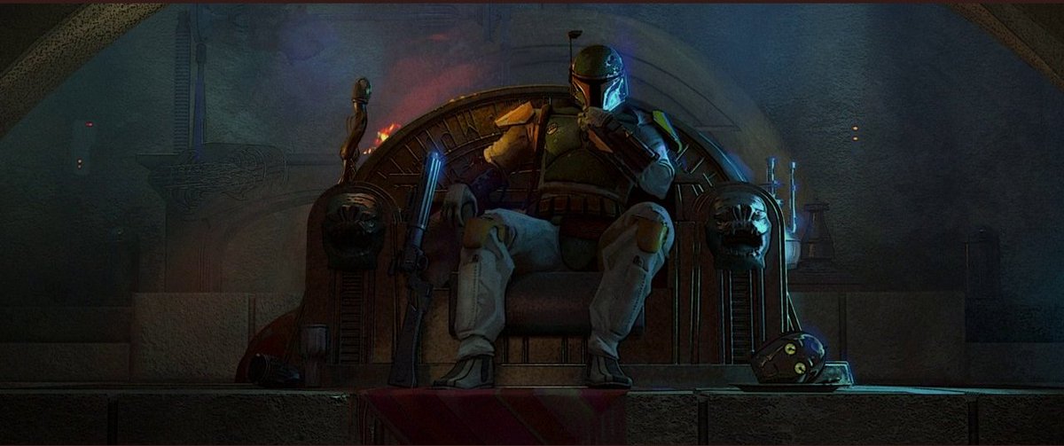 DefinitelyLewis's tweet photo. Love the concept art in the end credits. Glad they kept it from Mando. #TheBookofBobaFett #StarWars https://t.co/9idZLp5PC0