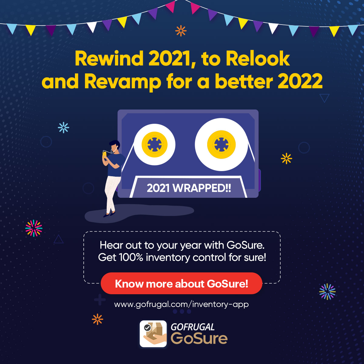 GOFRUGALTech's tweet photo. Having GoSure in hand, who doesn't want to start off the new year with complete inventory control?
Check out 2021 Wrapped from the GoSure web app now!
Know more - https://t.co/zq2ROZ8mDU
#inventoryapp #yearwrap2021 #yearwrapped #gosure #gofrugalpos https://t.co/td3npU82zW