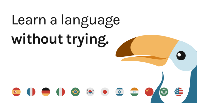 JoinToucan's tweet photo. Now you can learn a language just by reading your favorite websites.