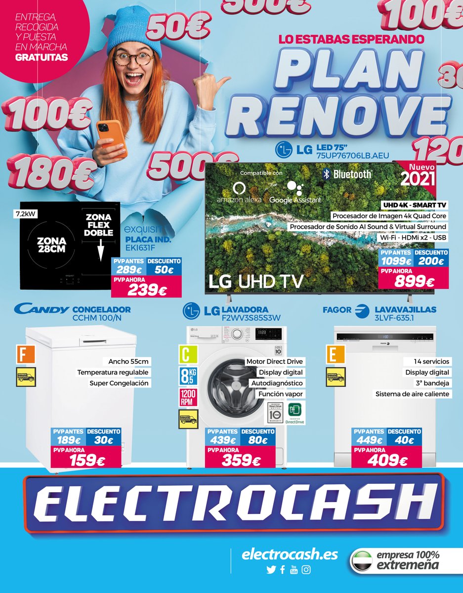 electrocash's tweet photo. ‼ÚLTIMOS DÍAS DEL PLAN RENOVE #Electrocash‼
❗INCREÍBLES DESCUENTOS❗
https://t.co/jRaUGpOjyg https://t.co/uxUclCJ4Xq