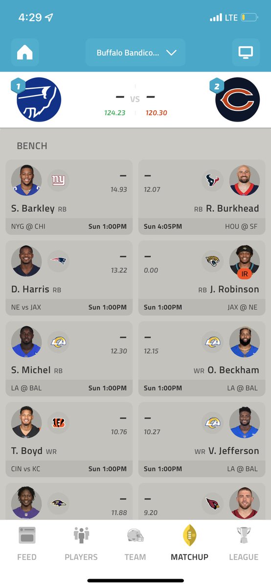 proEdwin96's tweet photo. Super Bowl week for me in fantasy football.. here’s my lineup any suggestions on who I should start? I’m the team on the left and my opponent is on the right.. The last 2 pics are my bench https://t.co/5YwaRUdBj6