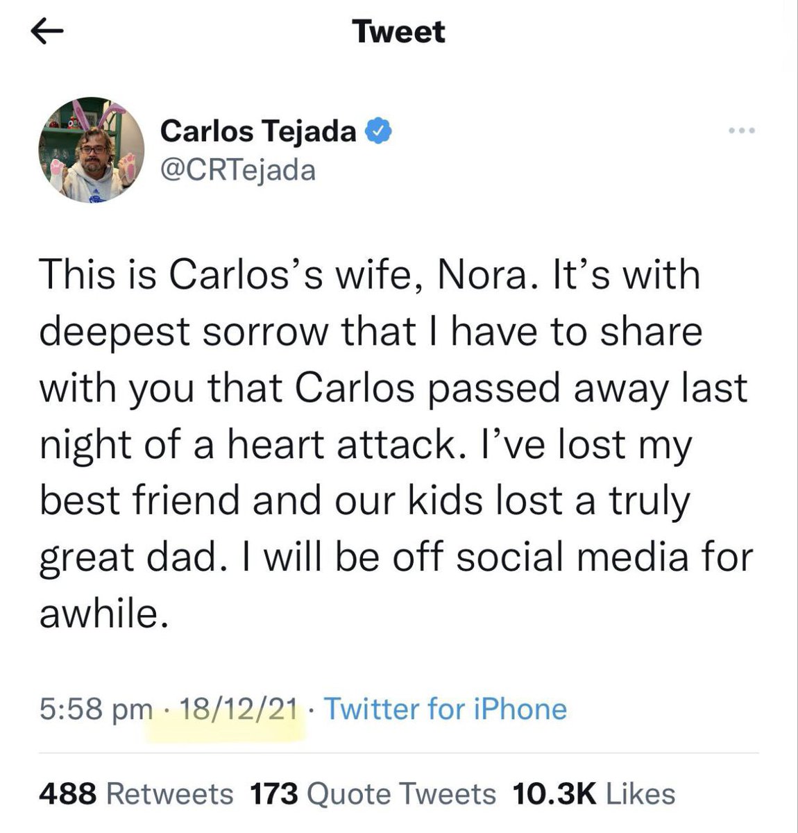 Just one day after taking the Moderna booster shot, New York Times editor Carlos Tejada, 49, dies of a "heart attack."

Any experienced emergency physician knows this isn't the whole story.