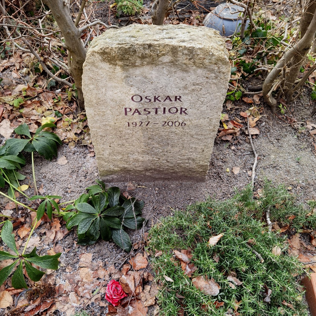 Stift_und_Bogen's tweet photo. Friedhof Stubenrauchstraße, Berlin-Friedenau. Blick auf das Ehrengrab von Oskar #Pastior, vielfach ausgezeichneter Lyriker mit rumäniendeutschen Wurzeln, im II. Weltkrieg mit 17 Jahren in die stalinistische UdSSR deportiert und dort für mehrere Jahre mit Zwangsarbeit gepeinigt. https://t.co/wH0TglBGQB