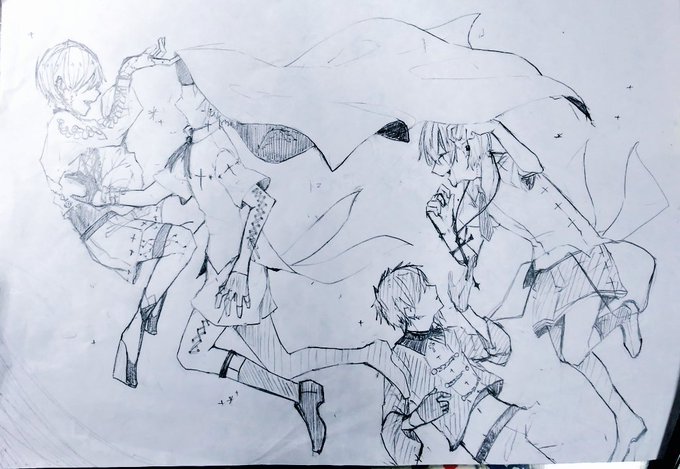 3年前のアナログイラストみて……もうこんなかけない…… 