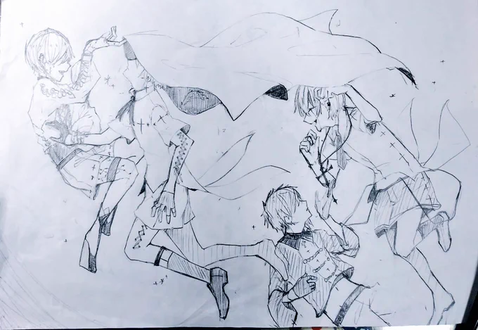 3年前のアナログイラストみて……もうこんなかけない…… 