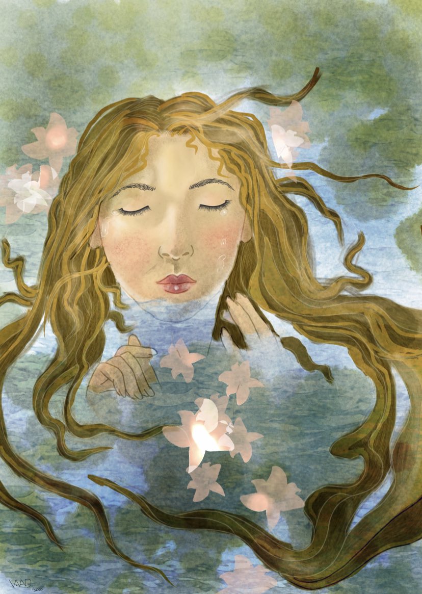 viv_adam's tweet photo. Ophelia #digitalart #illustration #illustraion #ophelia https://t.co/AwXkyf3Dzr
