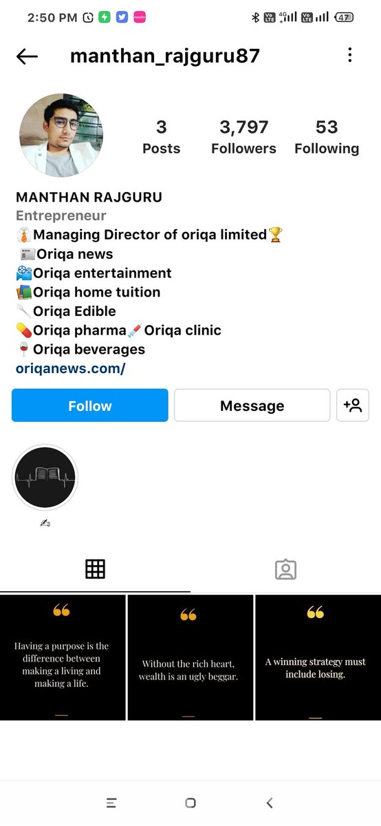 rohit___sah's tweet photo. Oriqa ltd is a fraud company.
1. Manthan Rajguru
2. Wasim Ajmera
3. Dhirendra
4. Purushottam
5. Sandhya
6. Rajesh trigger

These compay employees are cheating with all districts and areas for Startup business for oriqa limited.
They are trying to convince the party for Startup. https://t.co/q8vtiQOPKm