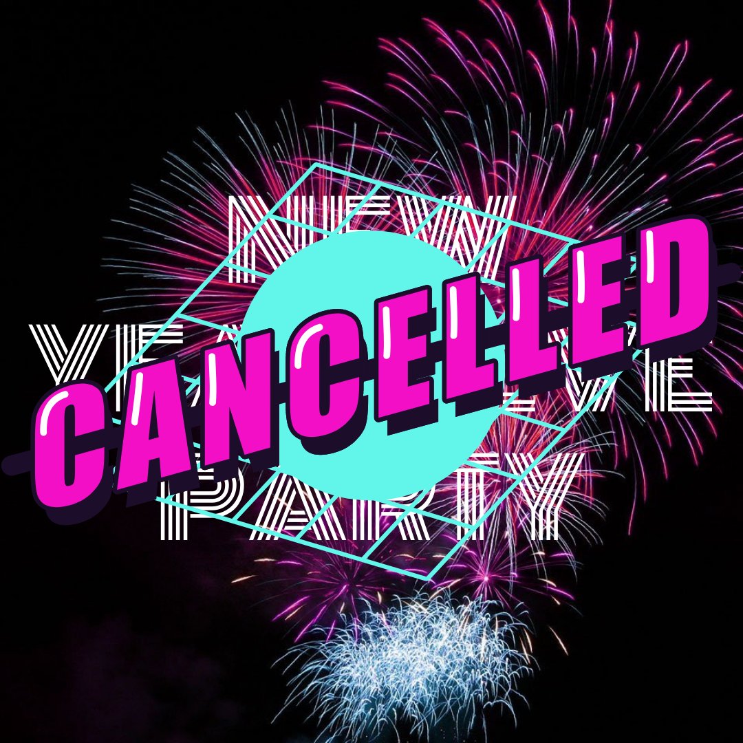hall_marston's tweet photo. So, Covid has hit us again and with sincere regret, we have had to take the difficult decision to cancel our NYE party. 

Please check your inboxes for full details if you have purchased tickets. https://t.co/aUgI7YbjBM