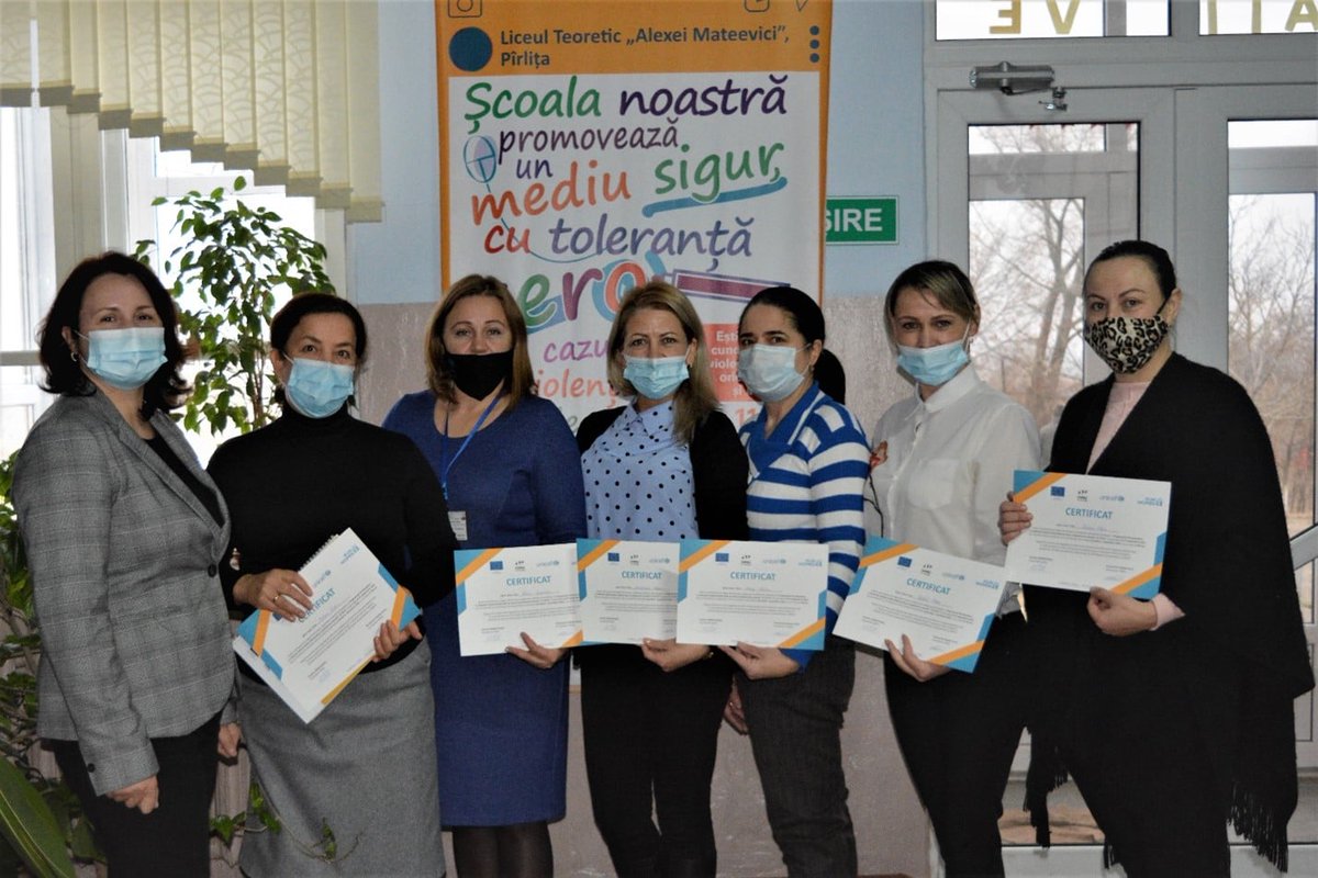 DamajMaha's tweet photo. UNICEFMoldova: #12PLUS - program for teens to prevent sexual abuse and sexual exploitation implemented under #EVAproject in #Cahul & #Ungheni. 33 psychologists & 698 students were awarded for participation in the program.
@unwomenmoldova @EUinMoldova https://t.co/UsK8zYa2D3