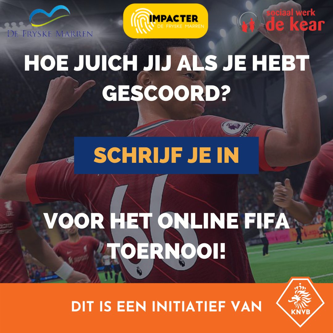 vvCVVO's tweet photo. Doe jij mee aan het Fryske Marren Online FIFA toernooi?
Schrijf je nu snel in!!
https://t.co/6LPFNsmDE0 https://t.co/vwGe9tlOLp