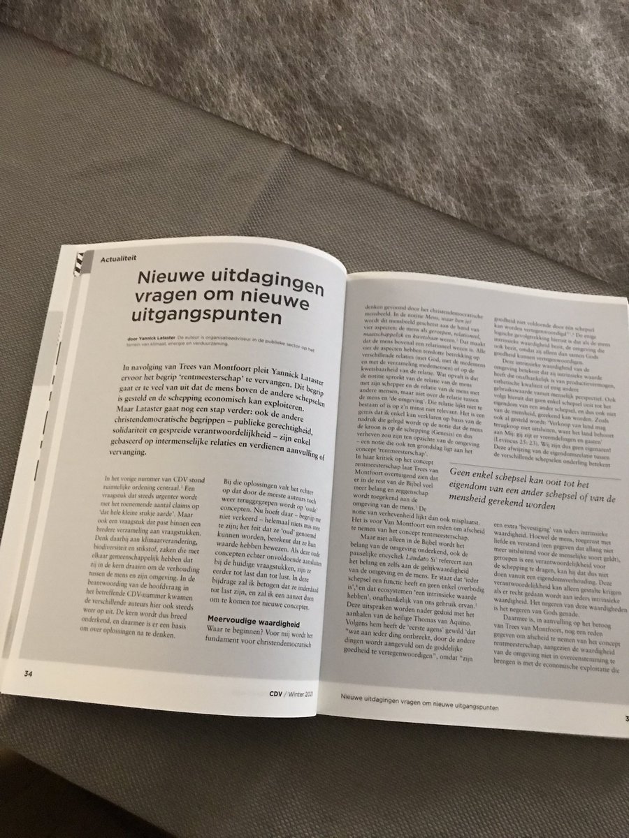Afgelopen week verscheen de nieuwste editie van Christen Democratische Verkenningen. Zeer vereerd dat ik hieraan een bijdrage heb mogen leveren. Over het concept en uitgangspunt ‘Rentmeesterschap’ dat in mijn ogen aan vervanging toe is. <a href="/WIvoorhetCDA/">Wetenschappelijk Instituut voor het CDA</a> <a href="/janssensmarc/">marc janssens</a>