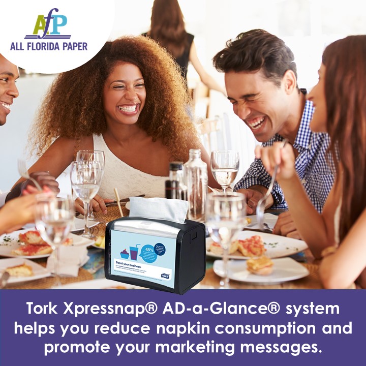 What do you want your customers to know❓ 💬 Get them to come back to take advantage of your  Happy Hour 🥂🍻 specials, promote a new beer on tap 🍺, a dessert.... Go ahead tempt your customers with your specials with Tork Xpressnap® AD-a-Glance® 

⭐⭐⭐⭐⭐