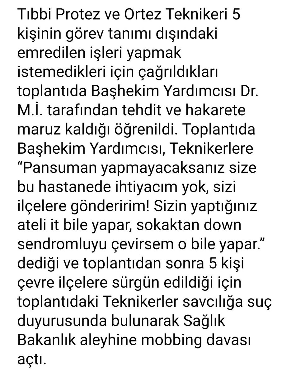 Bu sadece oradaki meslektaşlarımıza değil. Tüm sağlık camiasına yapılmıştır.
Bu onur kırıcı sözlerin sahibi başhekimin görevden alınıp, derhal sorusturma açılmasını talep ediyoruz.
@izmirvalilikbsn @IzmirValiligi <a href="/drfahrettinkoca/">Dr. Fahrettin Koca</a>
#SaglikcininOnuruylaOynama