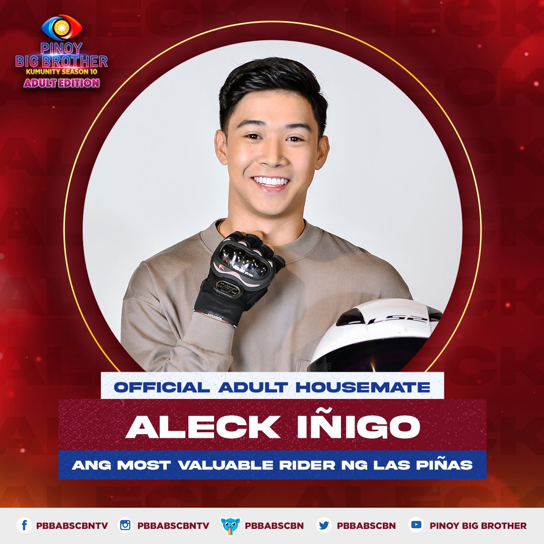 PBBabscbn's tweet photo. Sa kanyang galing, mapapahanga ka! Ang pang-pitong Official Adult Housemate ni Kuya…

Ang Most Valuable Rider ng Las Piñas, Aleck Iñigo! 
#PBBKumuChallenges https://t.co/IjgjpbcWZG