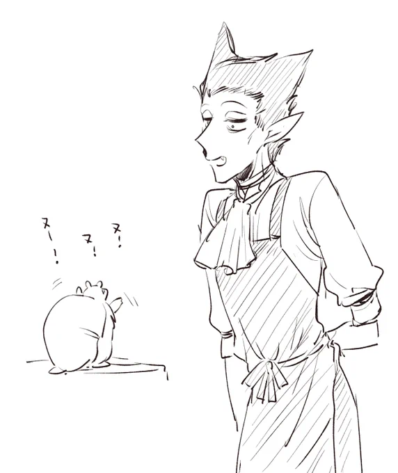 エプロンつけてお料理するドラちゃん育ちがいいね 